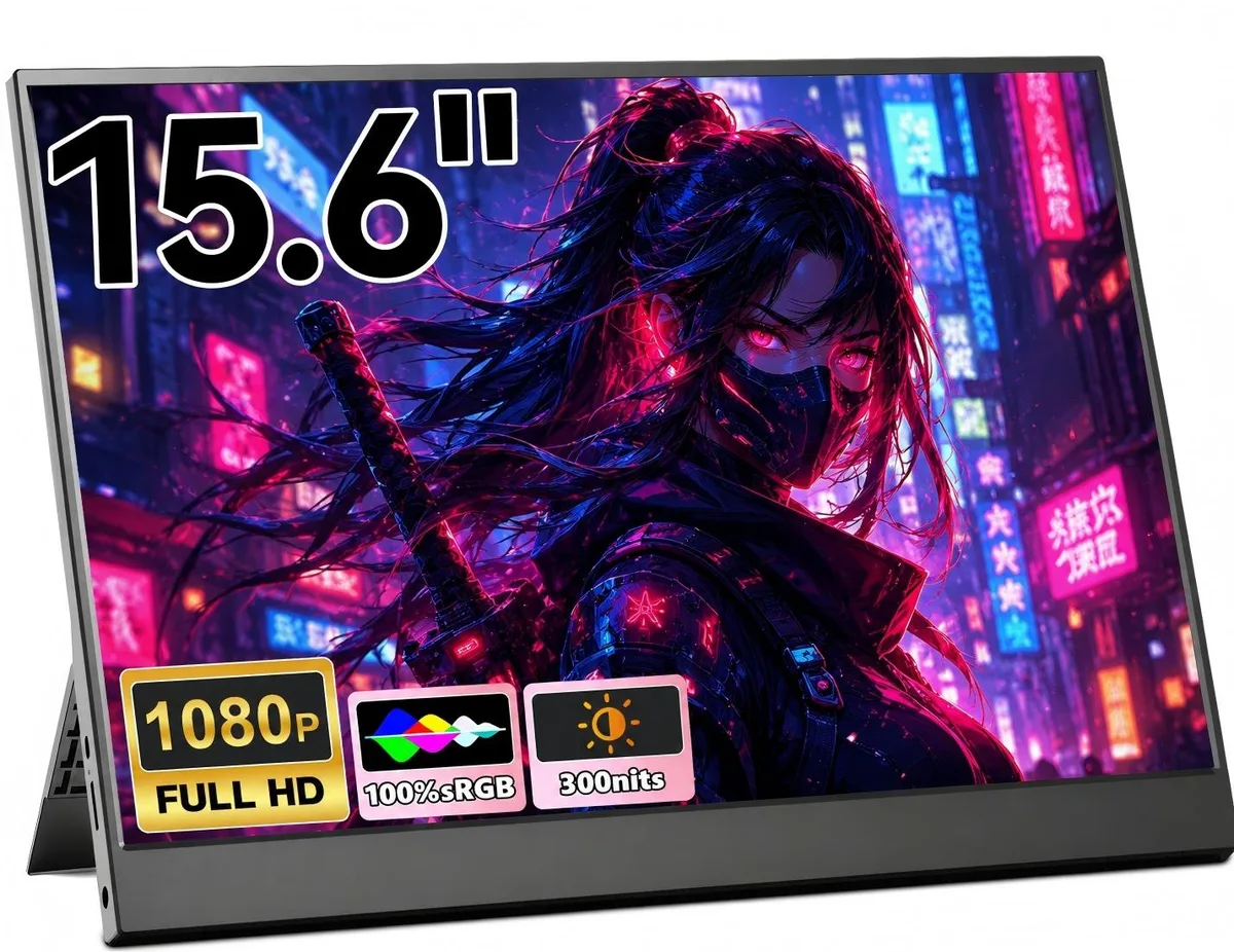 Laptomo Laptomo 15.6" FHD Portable Monitor 1920x1080 60Hz IPS USB-C Mini HDMI Black — product photo