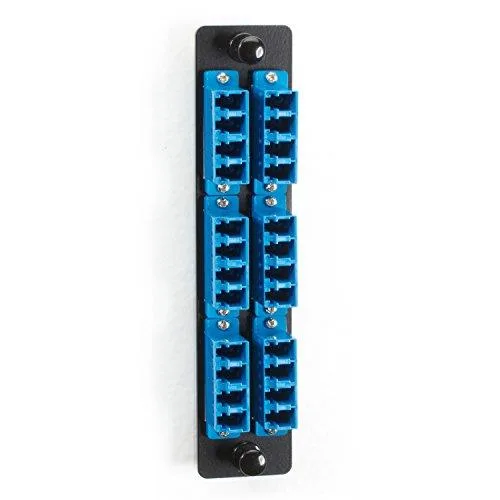 Black Box Corporation Black Box Corporation JPM467C-R2 Fiber Adapter Panel High Density 12 LC Duplex Ceramic Blue wired accessory — product photo