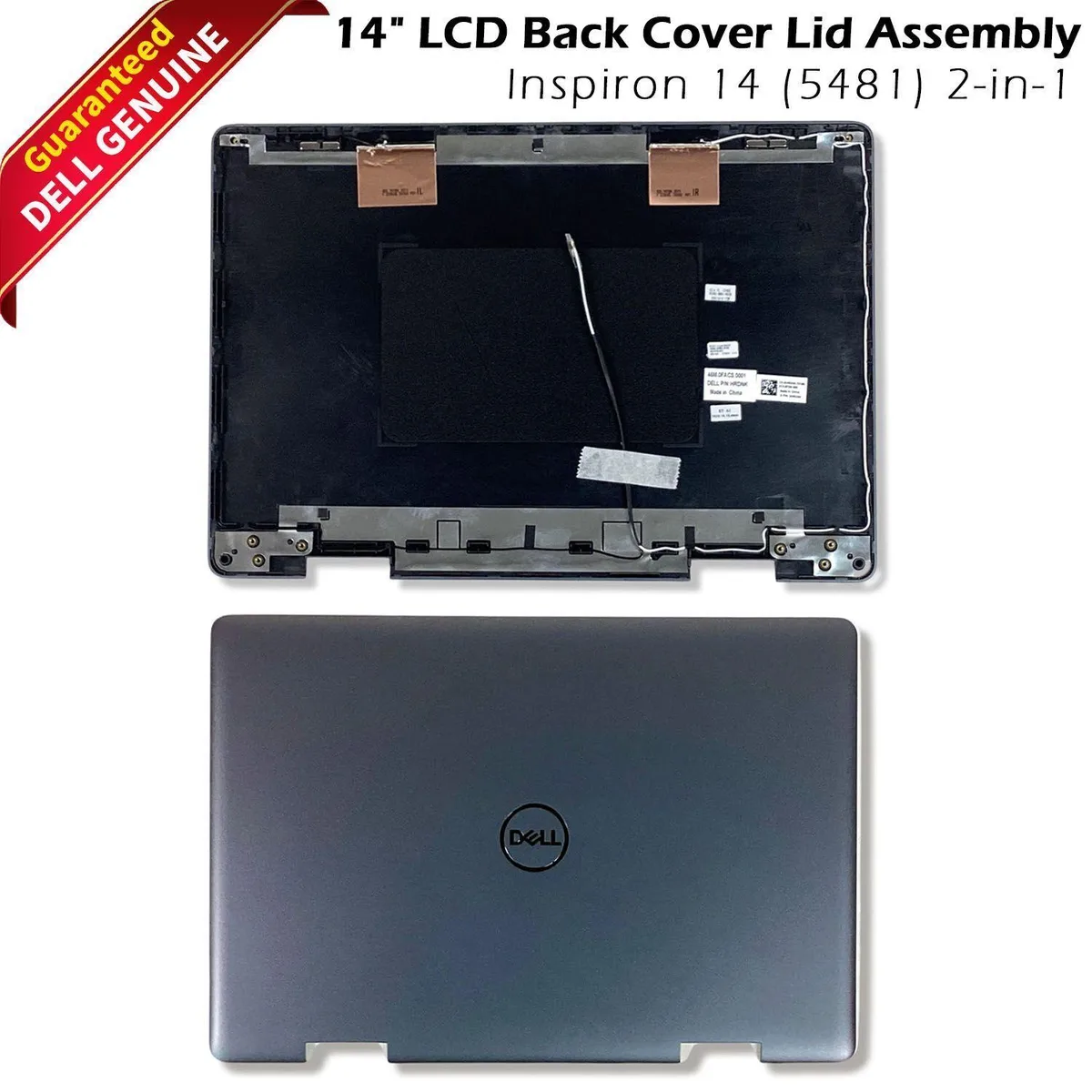 DELL DELL Inspiron 14 5481 2-in-1 LCD Back Cover Lid Assembly HRDNK Grey laptop replacement part — product photo