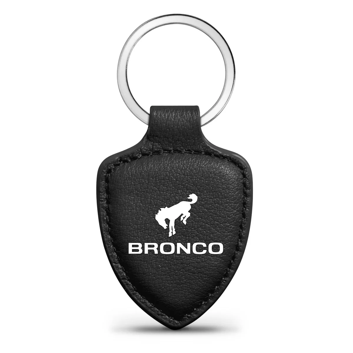 iPick Image, LLC iPick Image, LLC Ford Bronco Black Real Leather Shield-Style Key Chain — product photo