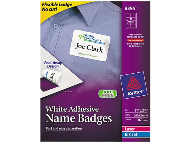 Avery Avery 8395 Name Badge Labels White 160/Pk — product photo
