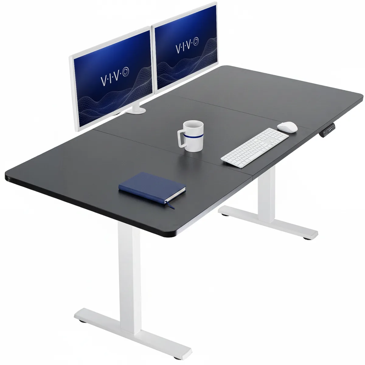 VIVO VIVO Electric Standing Desk 71 x 36 Black Top White Frame — product photo