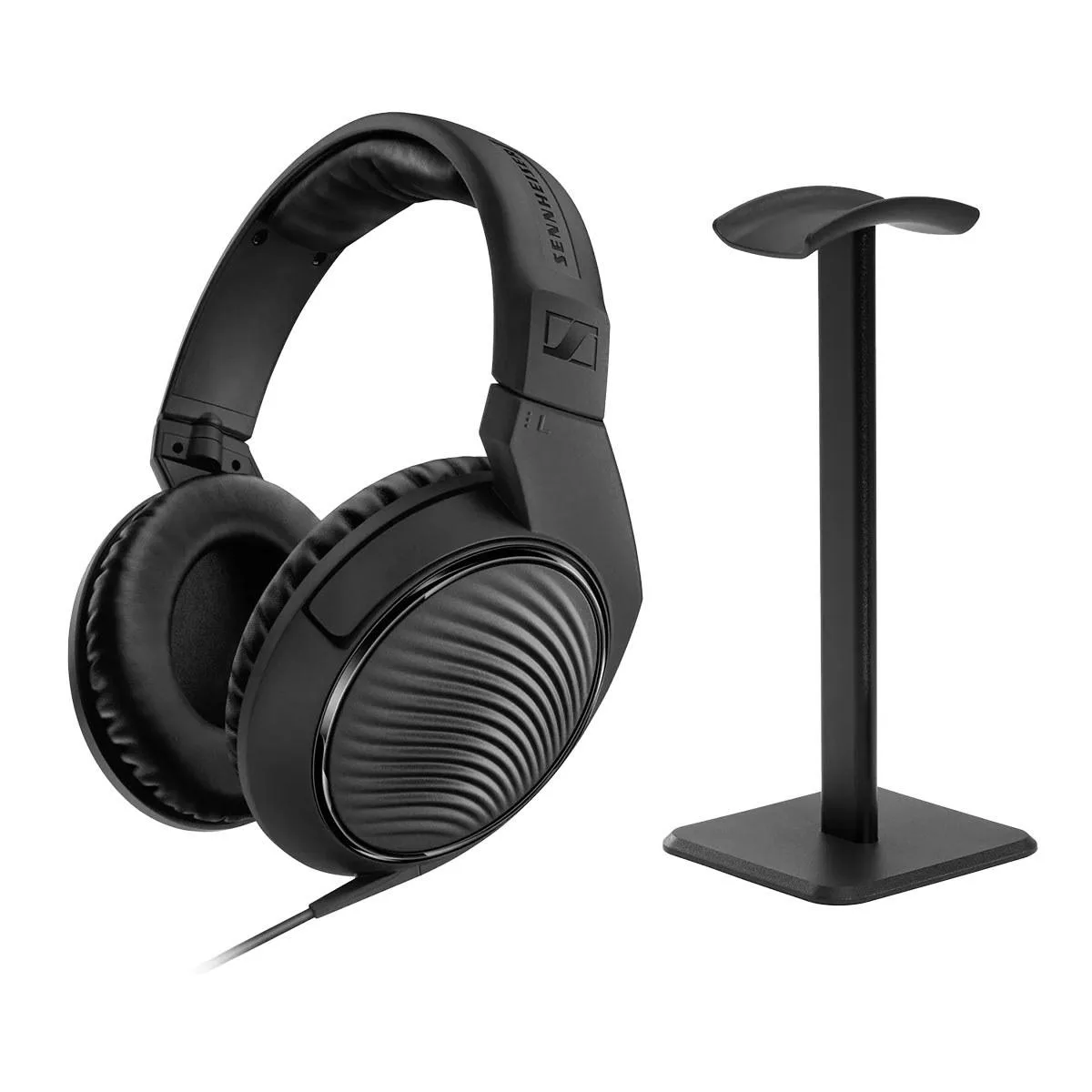 Sennheiser Sennheiser HD 200 PRO headphones with desktop stand — product photo
