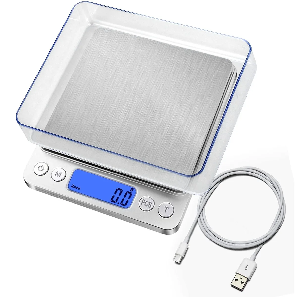 Rechargeable Kitchen Scale 3000g/0.1g Mini Grams Ounces Weight Loss — product photo