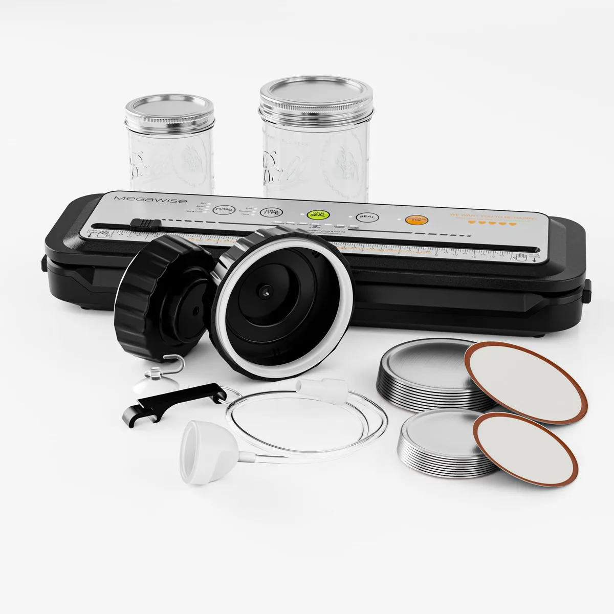  MEGAWISE VS6621 Vacuum Sealer Premium Kit Grey — product photo