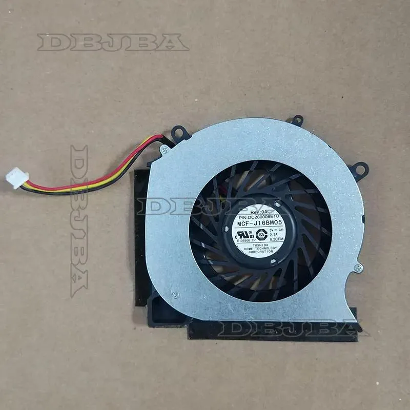 Small black laptop CPU cooling fan with wire connector