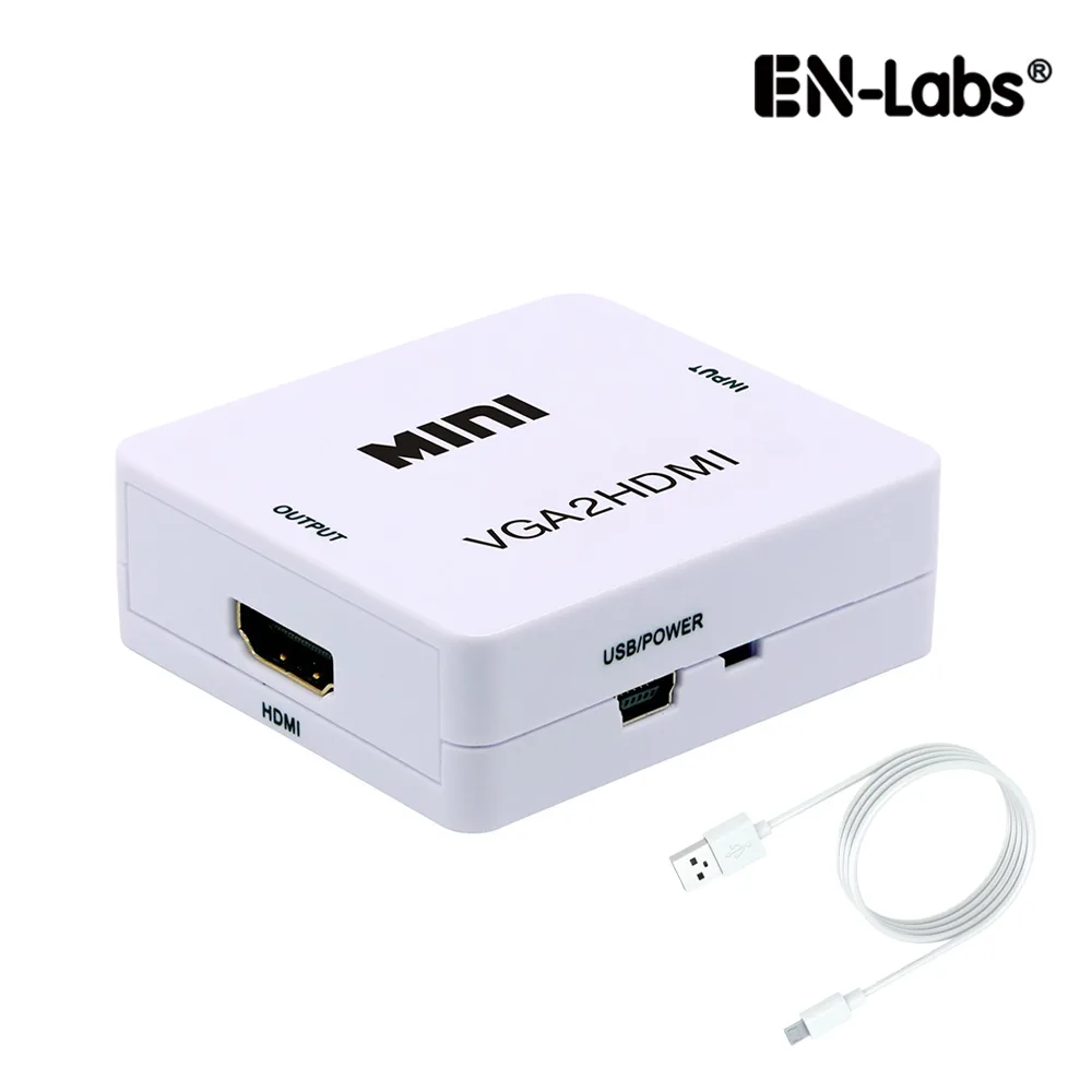 EN-Labs EN-Labs BOXVGA2HDWH VGA to HDMI audio video converter white — product photo