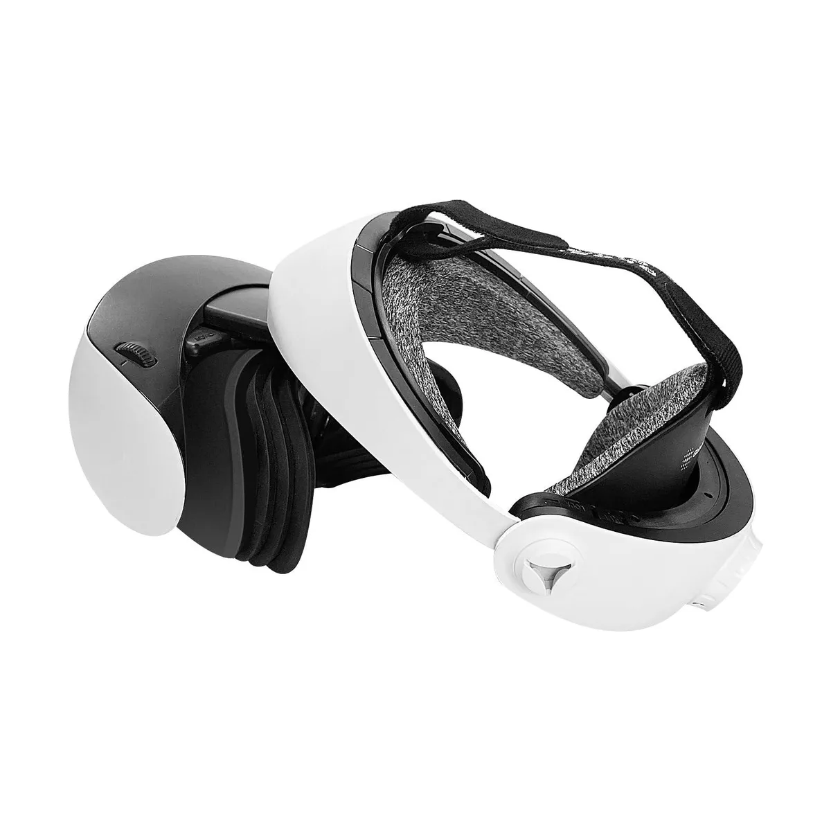 White comfort mod kit for PlayStation VR2 headset with interchangeable pads and straps