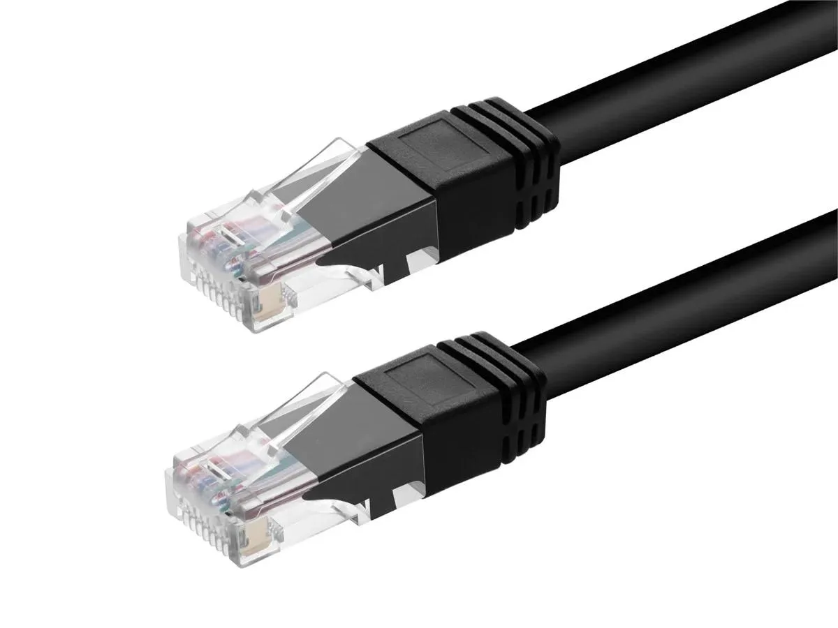 Black Cat6 Ethernet patch cable 100 ft with snagless RJ45 connectors