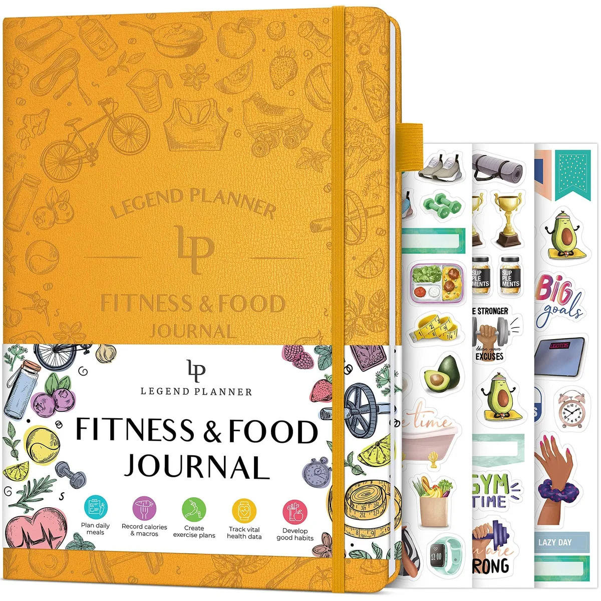  GEN LPFFJ Fitness &amp; Food Journal Daily Planner Amber 7.5x10 inches — product photo