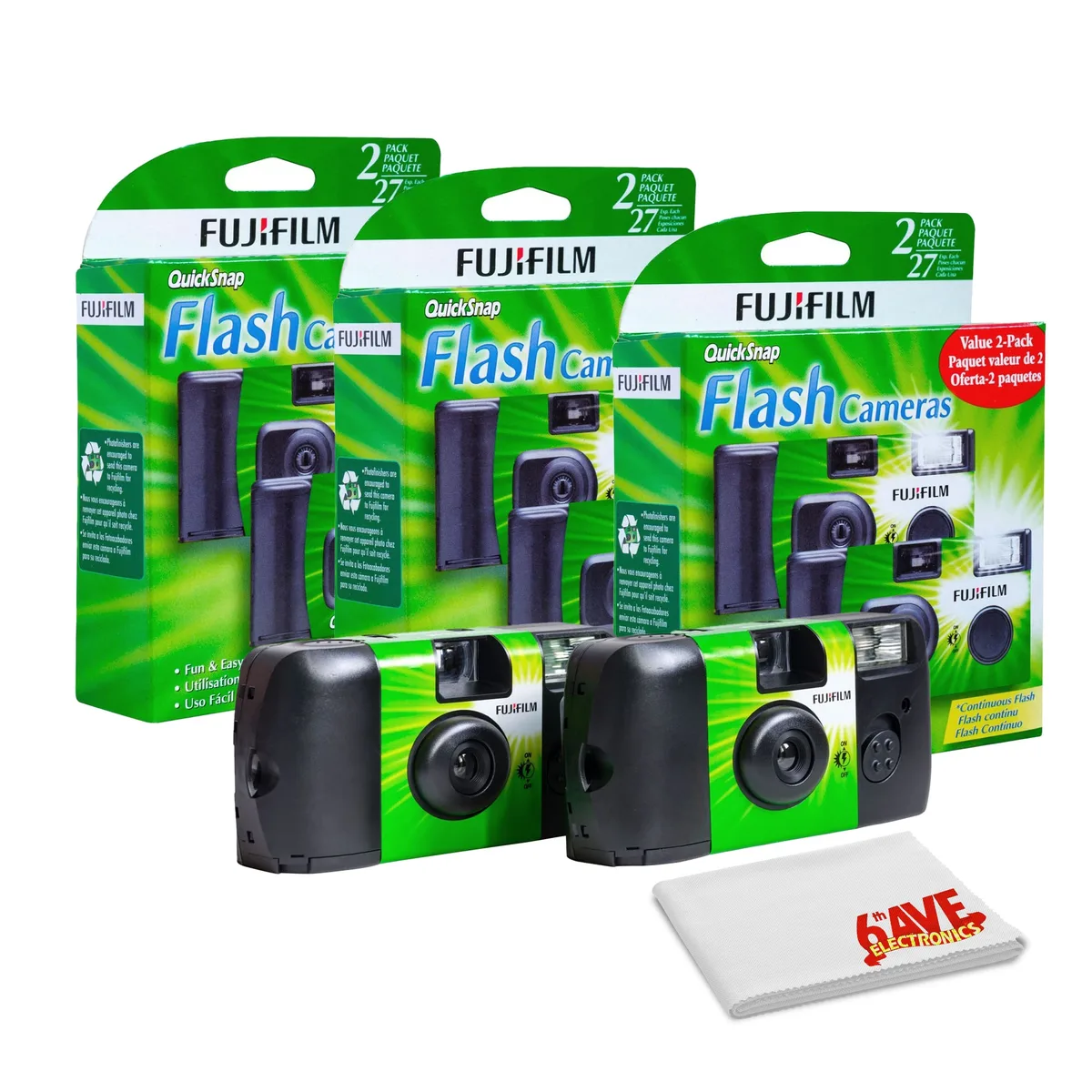 FUJIFILM FUJIFILM QuickSnap Flash 400 Disposable Camera 3x 2 Pack — product photo