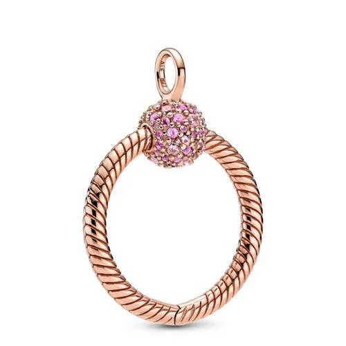 PANDORA PANDORA Moments Small Pave O Pendant Pandora Rose 14k — product photo