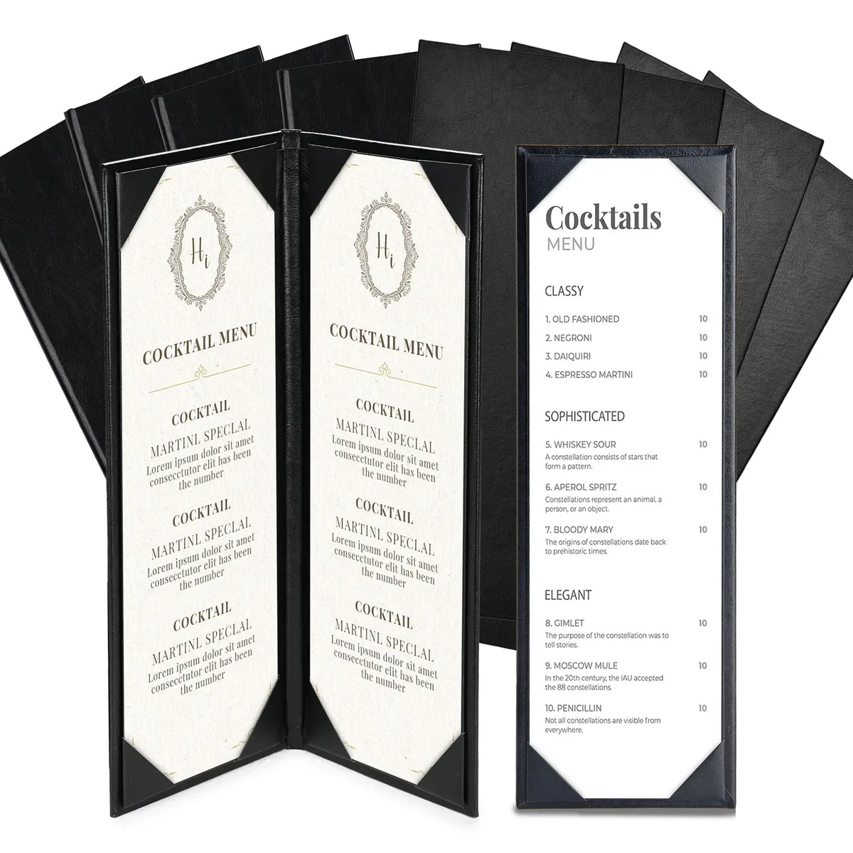 Yescom USA, Inc. Yescom USA, Inc. 26MNC032SET-414P1B2 4.25x14 Menu Holder Kit 5+5 Pack accessory — product photo