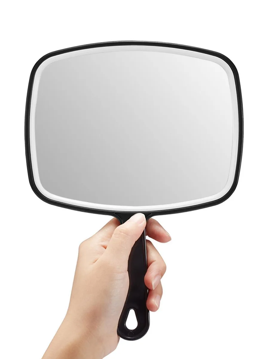 OMIRO Handheld Mirror Large Black 7.4" x 10.3 — product photo