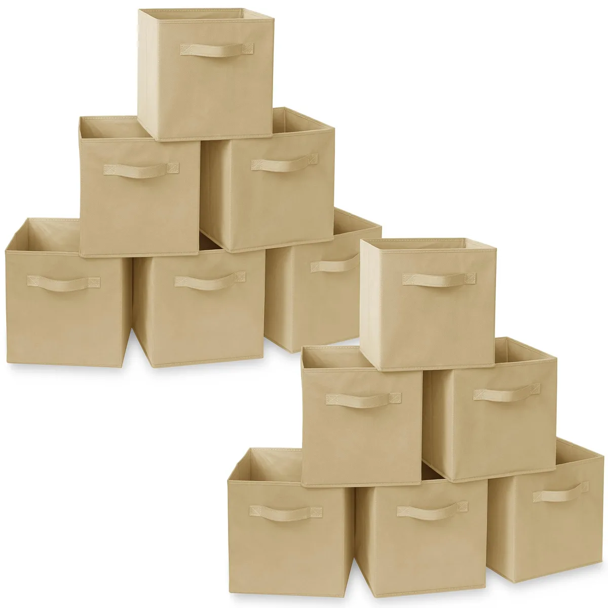 Casafield Casafield 12 Collapsible Fabric Storage Bins Sandy Beige 10.5x10.5x11 in — product photo