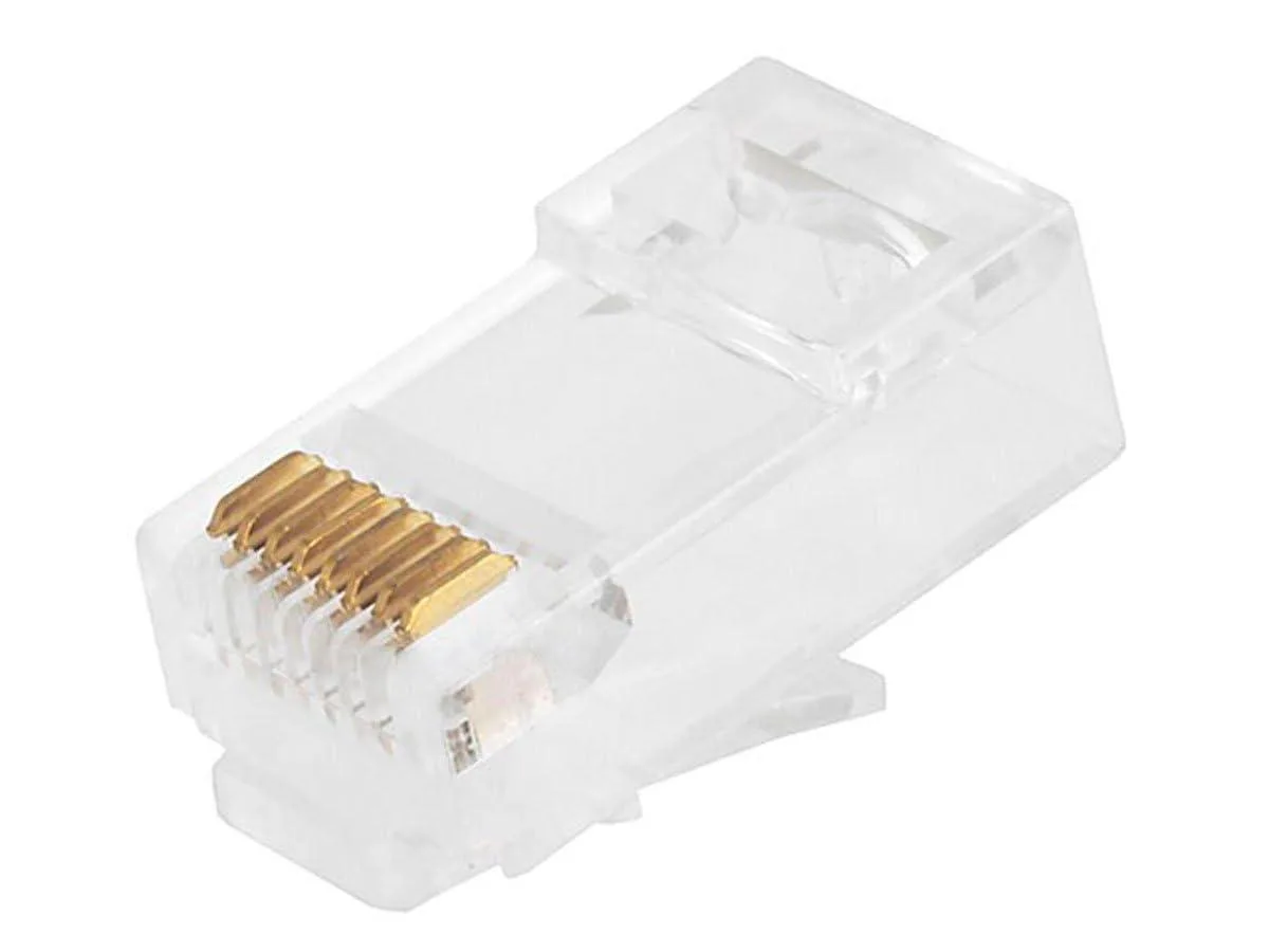  Monoprice Cat6 Solid RJ45 Plugs with Inserts 50U Gold 100pcs — product photo