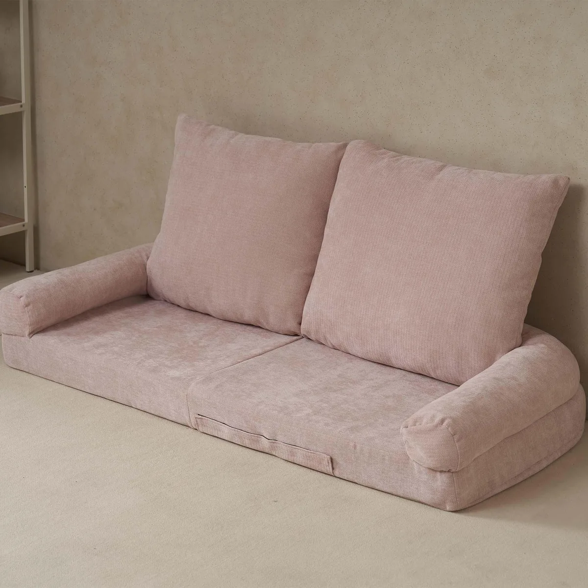 tuphen tuphen Convertible Fold-Out Single Sofa Bed Pink Left Part 18 Adjustable Sections — product photo