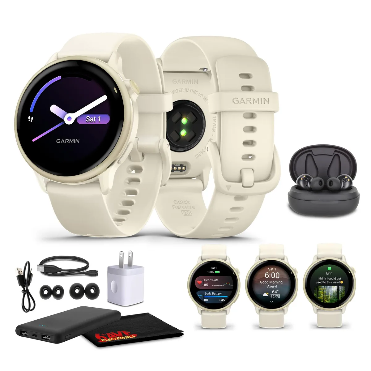 Garmin Garmin Vivoactive 6 Smartwatch Lunar Gold Bone Silicone 1.3 11 80 — product photo