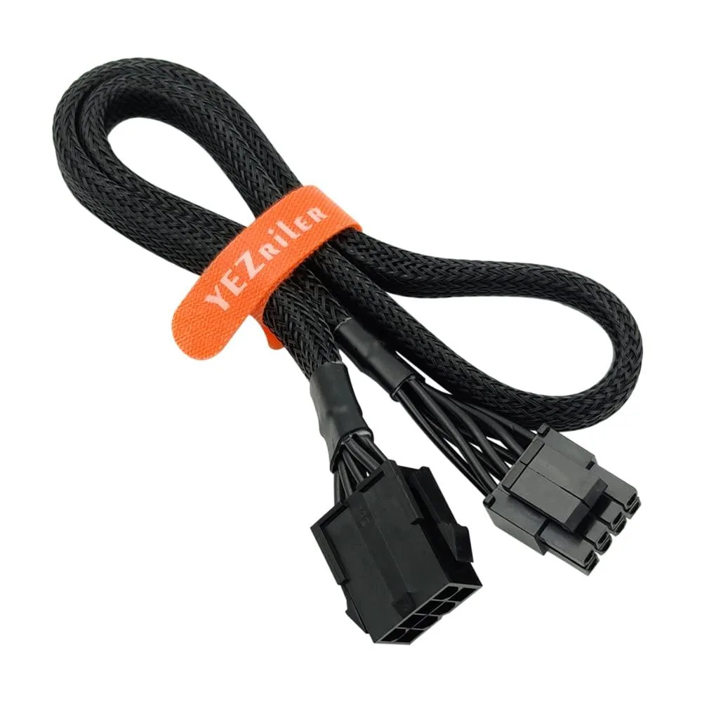  YEZriler CPU 8-Pin Extension Cable 2-Pack 20.8-inch 18AWG 500W — product photo