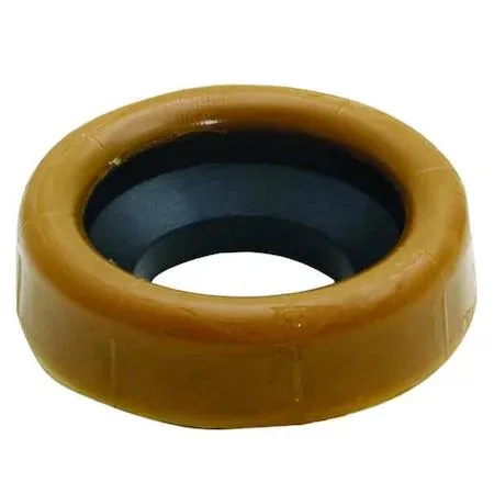Yellow wax jumbo ring with flange, 4 by 3 inches