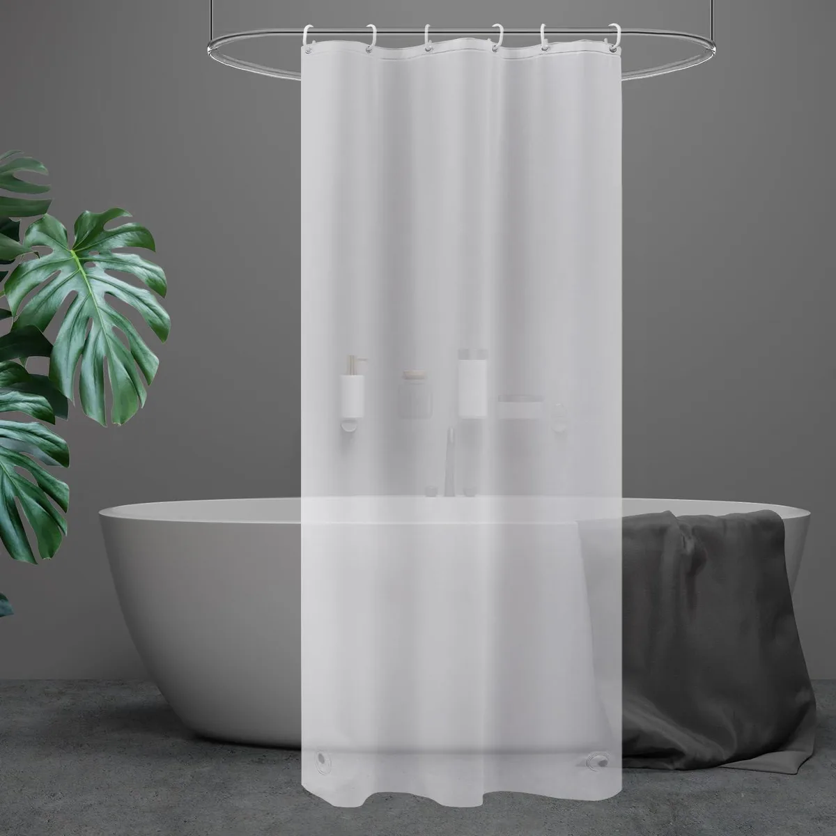  Frosted Shower Stall Curtain 36x72 inches with 2 Magnets — product photo