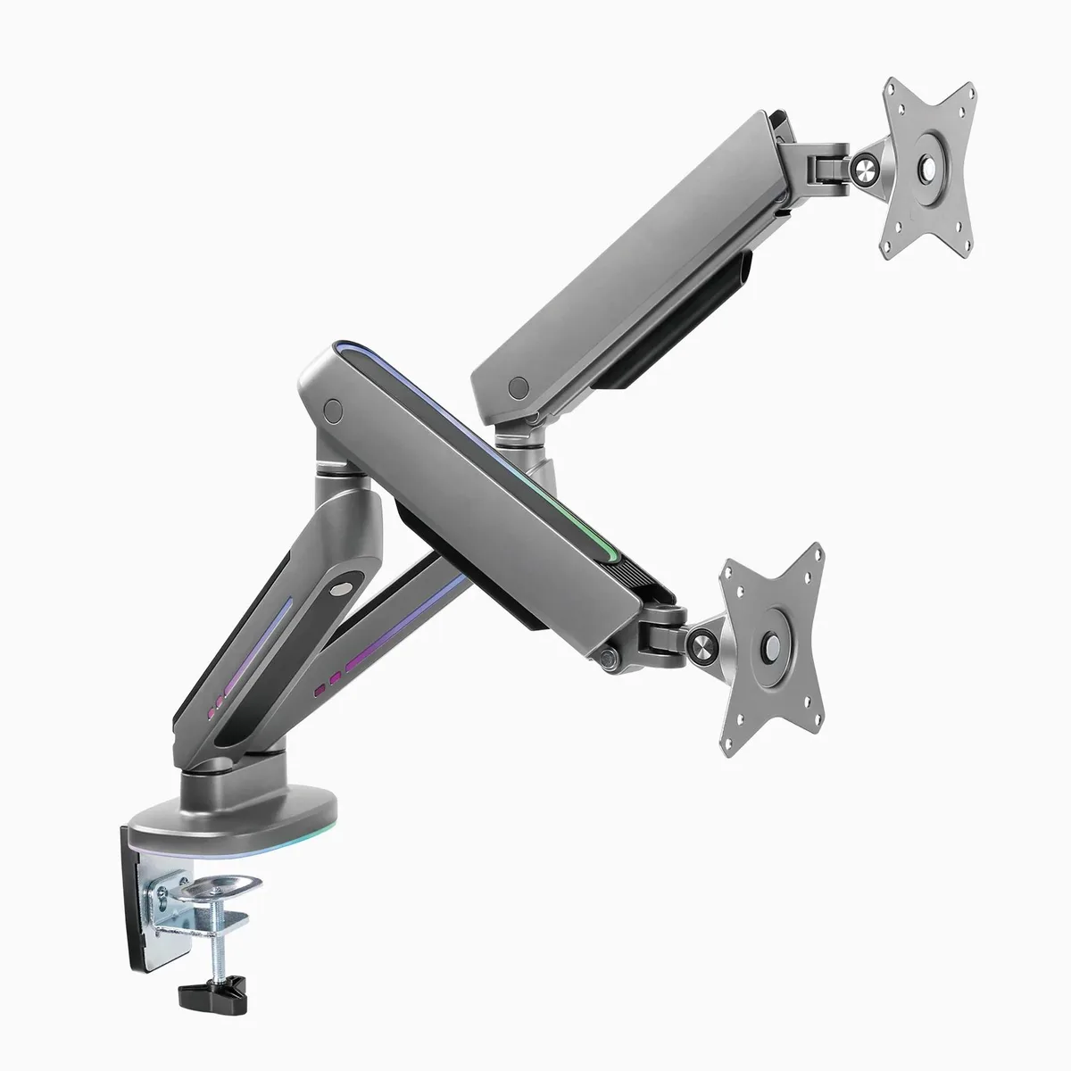 Desky Desky Dual LED Monitor Arm Space Gray 4.4-19.8 lbs VESA 75/100 — product photo