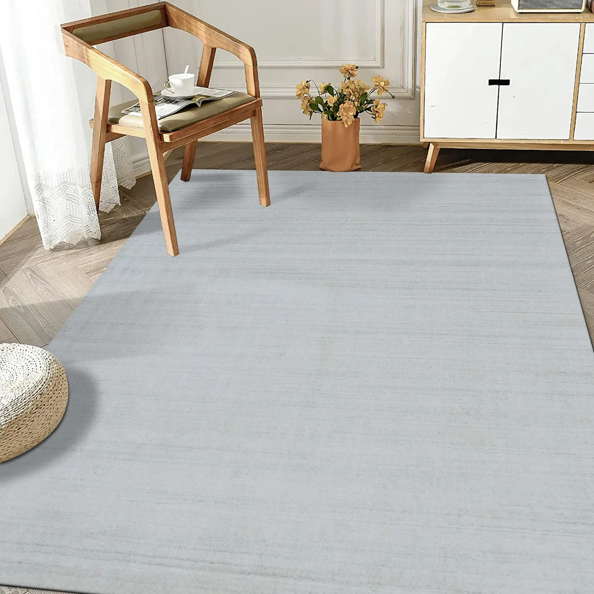 EORC EORC Ivory/White Solid Handmade Urban Rug 5' x 8' Rectangle — product photo