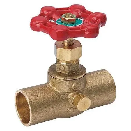 Brass stop and waste valve, sweat connections, wheel handle
