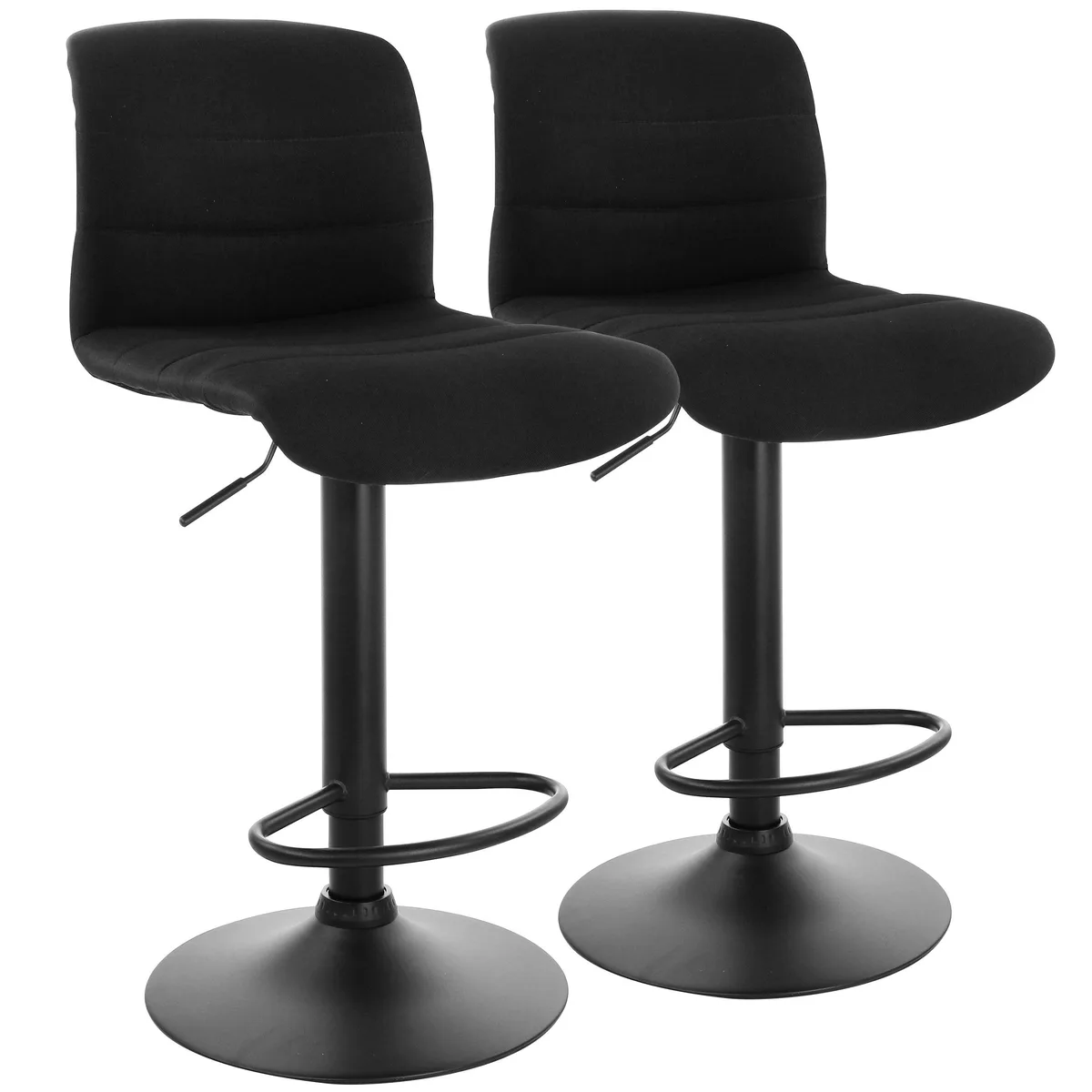 Elama Elama 2 Piece Adjustable Fabric Barstool Gray Black Base — product photo