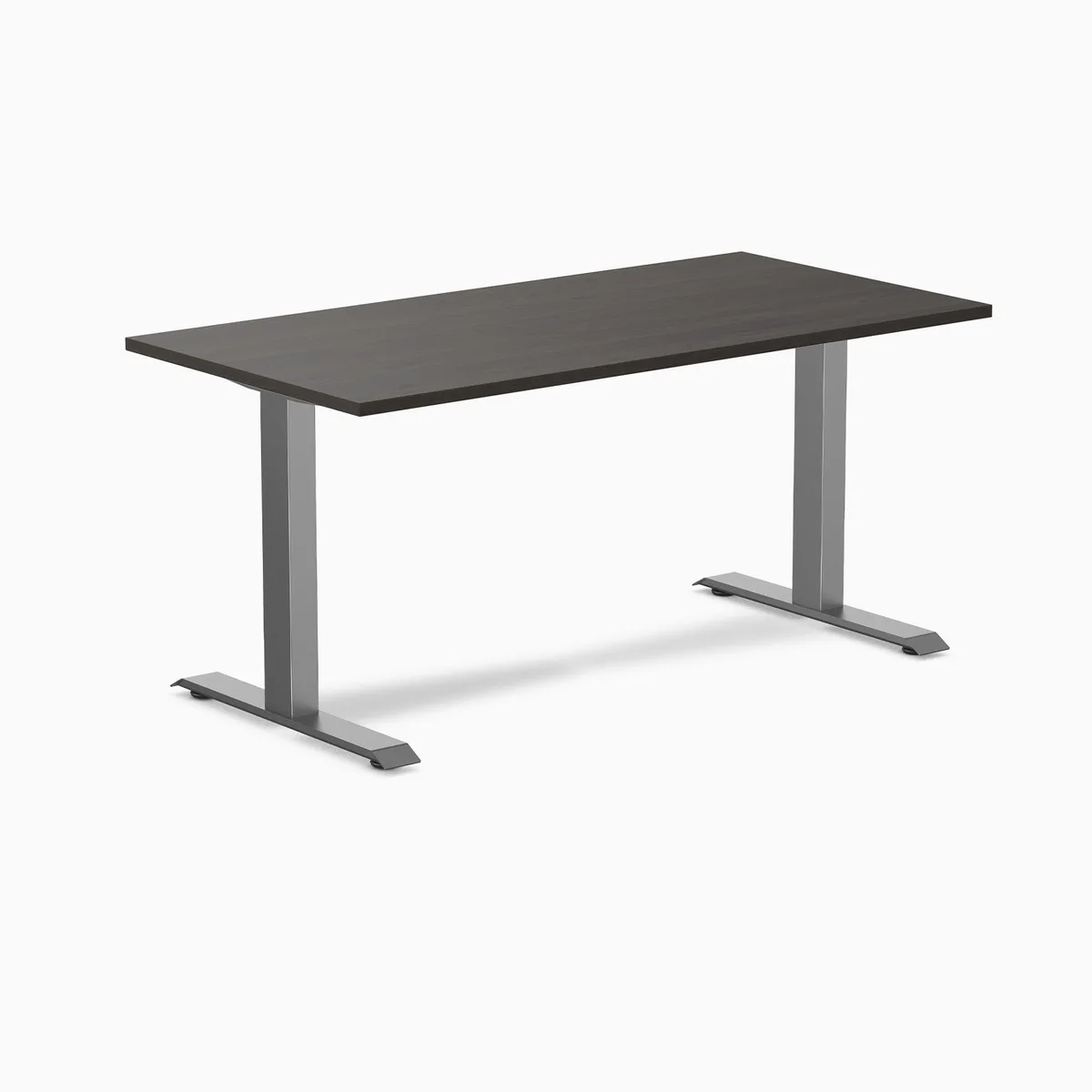 Desky Desky Zero Fixed Height Desk Burnished Wood 59 x 29.5 in Space Gray — product photo