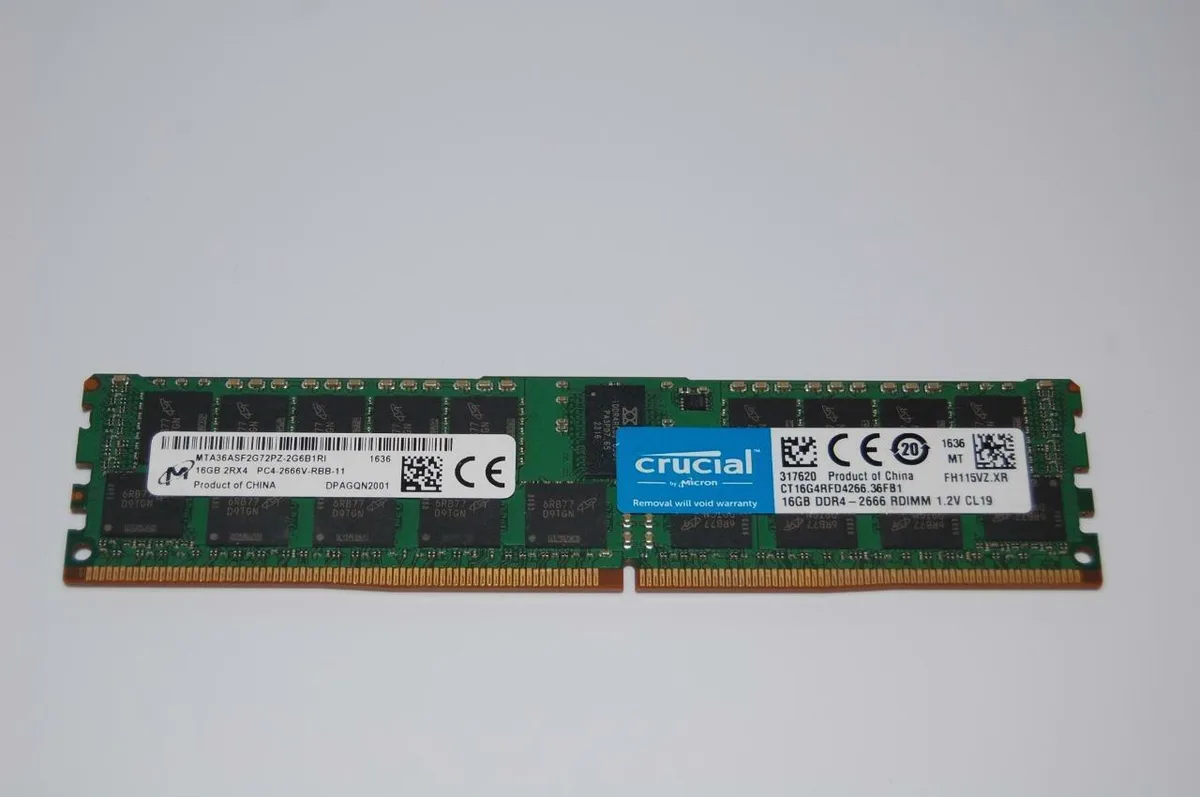 Micron Technology, Inc. Micron Technology, Inc. 16GB DDR4 2666 CL19 1.2V ECC Registered 2Rx4 Server RAM — product photo
