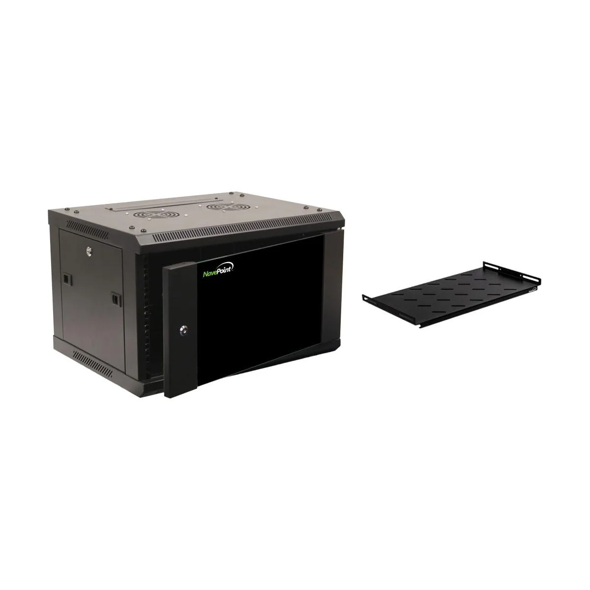 NavePoint NavePoint 6U Wallmount Server Rack 450mm Depth with Shelf, Fans — product photo