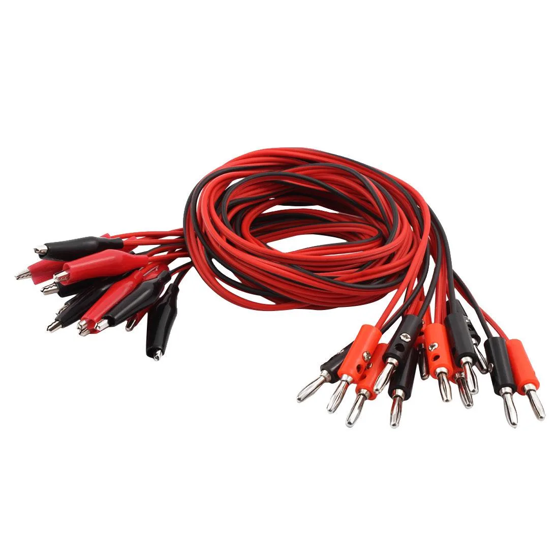 Unique-Bargains Unique-Bargains Double Alligator Clip to Banana Plug Audio Test Wire Cable 1M 6 Pairs — product photo