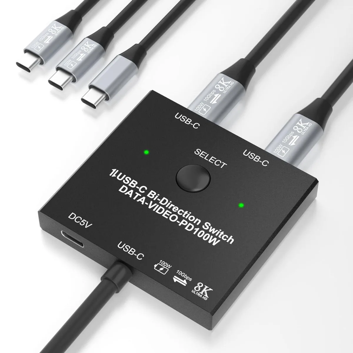 AUTYUE AUTYUE 2 Port USB-C KVM Switch Bi-Directional 8K 60Hz 10Gbps 100W PD — product photo