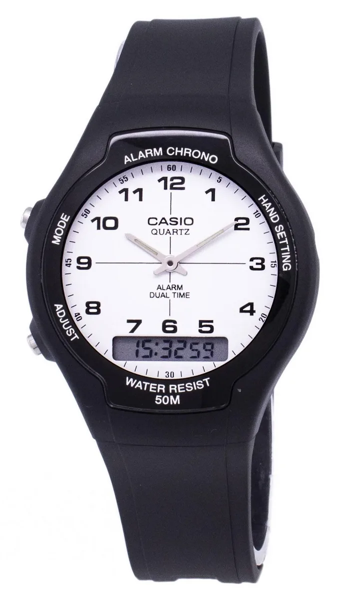 CASIO CASIO AW-90H-7BVDF Analog Digital Dual Time Watch White Dial 50m 45.00mm — product photo