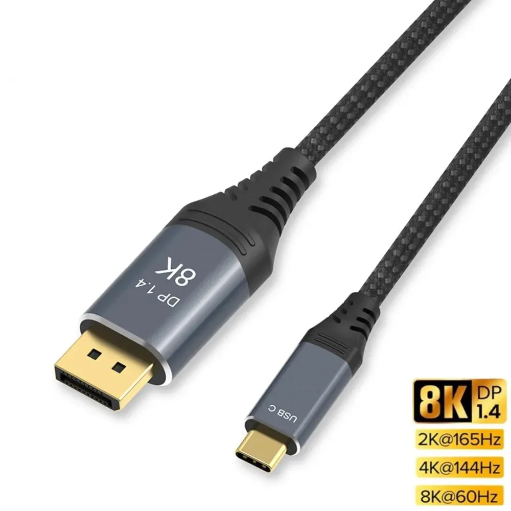 Jansicotek Jansicotek TJ-A055 USB-C to DisplayPort 1.4 cable 6.6 ft — product photo