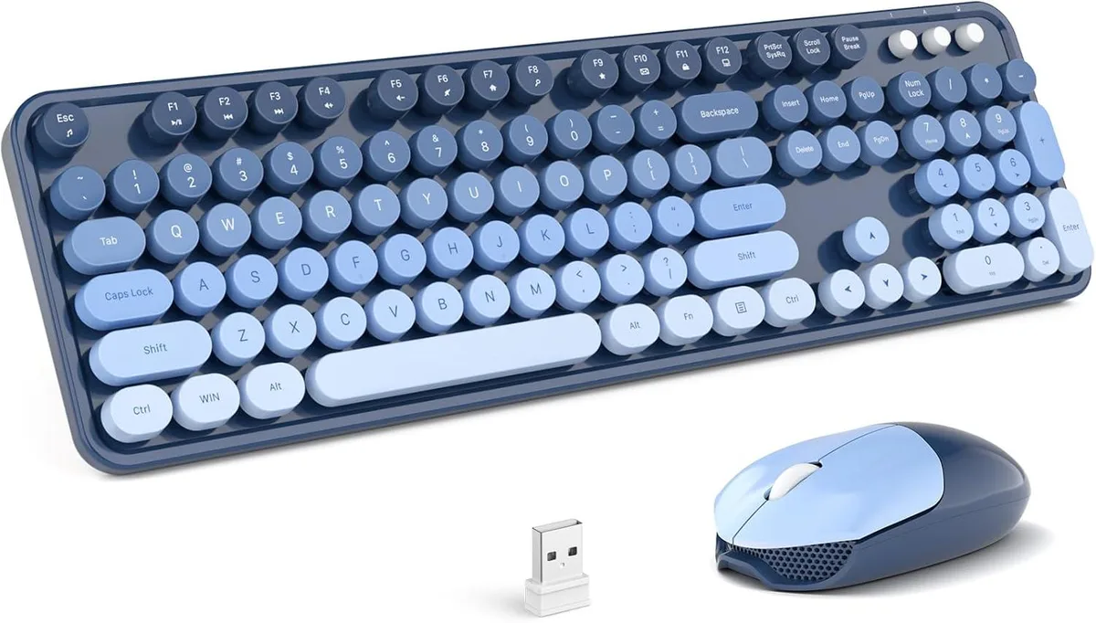 TUKO TUKO Wireless Gaming Keyboard and Mouse Combo Blue 2.4 GHz Full-Size 135 PBT Keycaps 1.5 mm MOA Profile — product photo