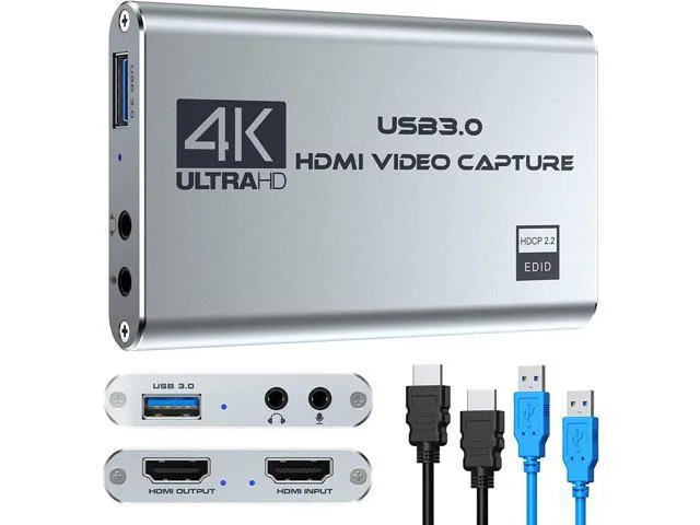 WISDUM WISDUM 4K HDMI Capture Card USB 3.0 Silver — product photo