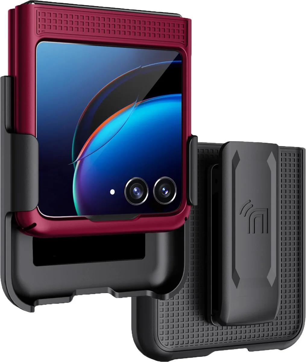 Nakedcellphone Nakedcellphone Grid Case + Belt Clip Holster for Motorola RAZR+ 2023 Blue — product photo
