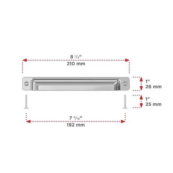 RICHELIEU RICHELIEU BP8716192140 Transitional Cup Pull Chrome 192 mm — product photo