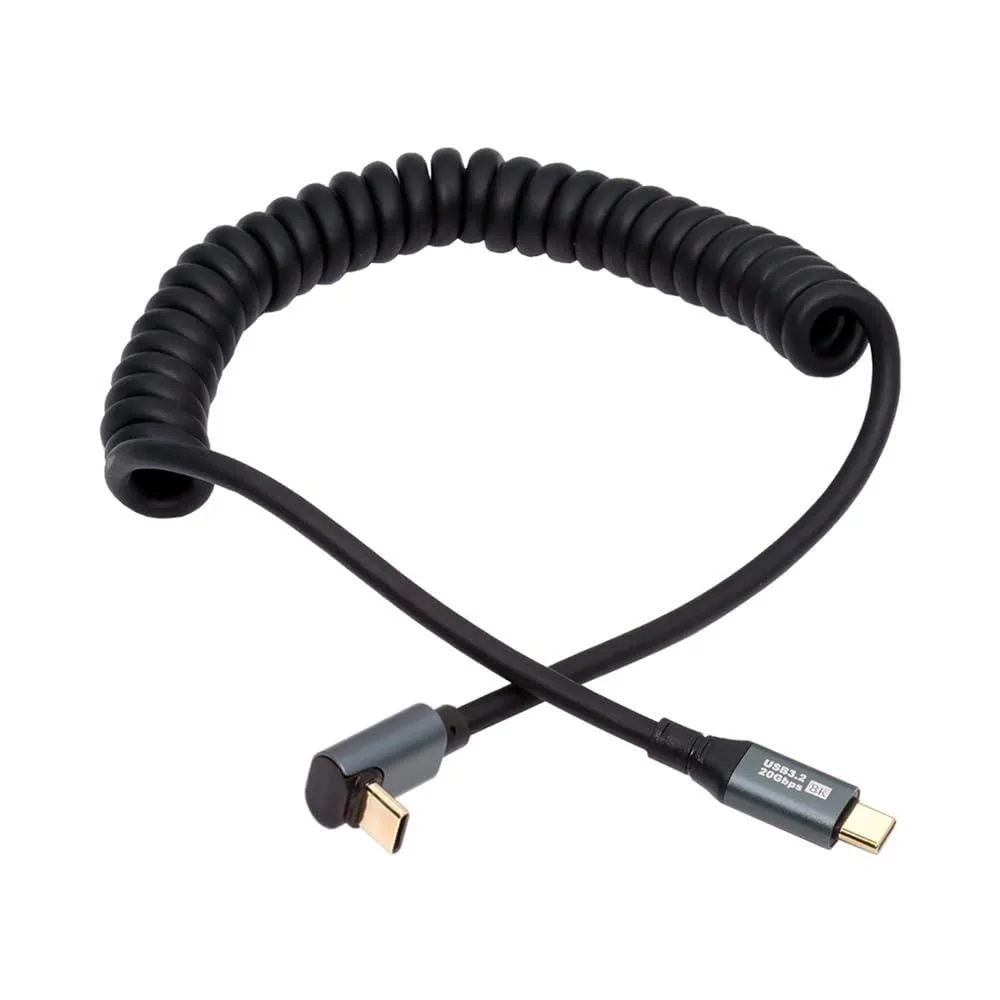 Fervit Fervit USB4 coiled cable 20Gbps 100W 8K 180cm up angled — product photo