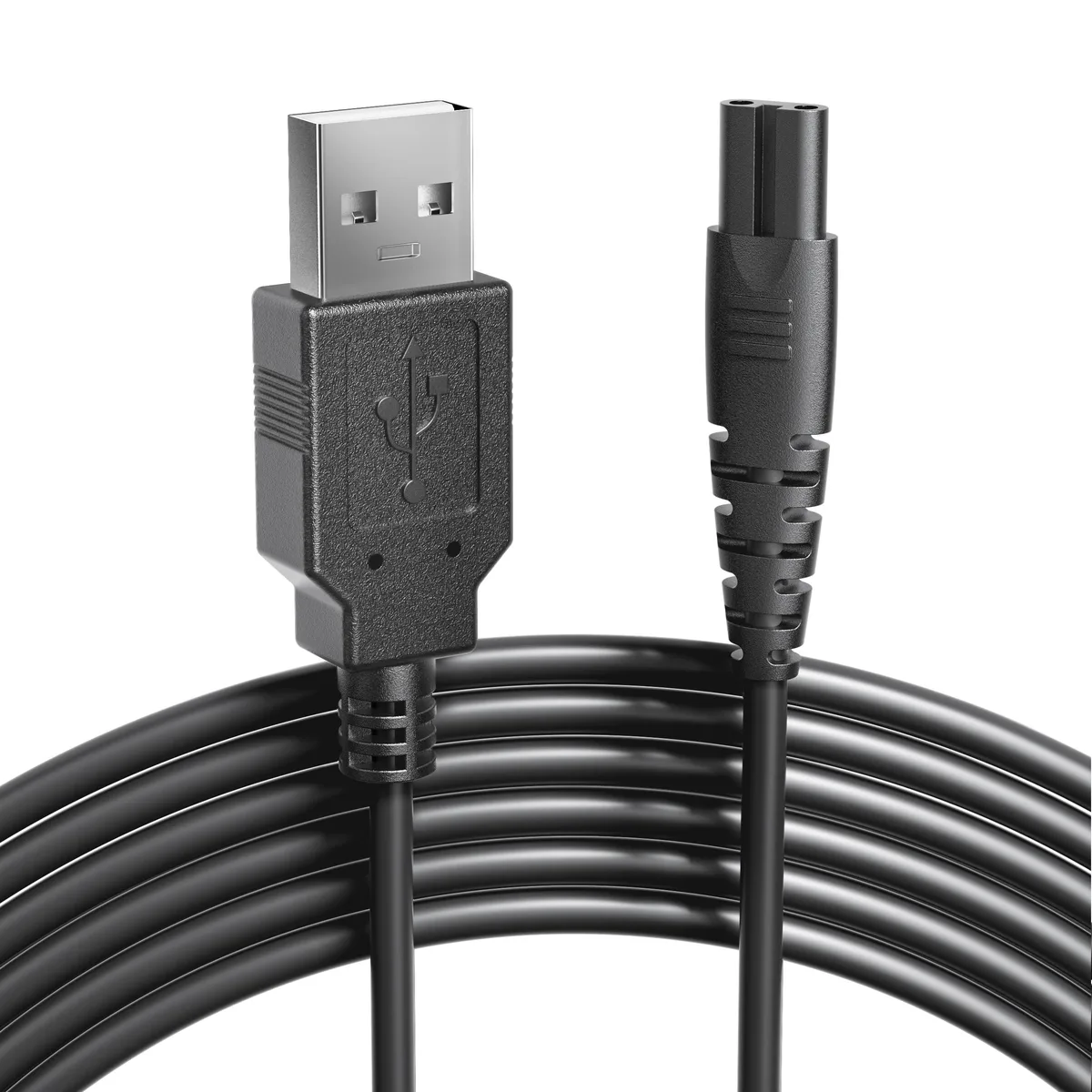  COSLUS USB A Black figure-8 charger for COSLUS C20 C30 C31 E40 Nicwell Oralfree Aquasonic Hangsun Nicefeel — product photo
