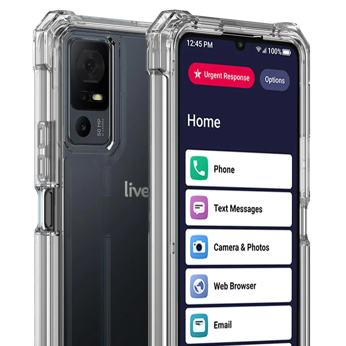 Nakedcellphone Nakedcellphone Clear Hybrid Case for Lively Jitterbug Smart 4 / TCL 40XL — product photo