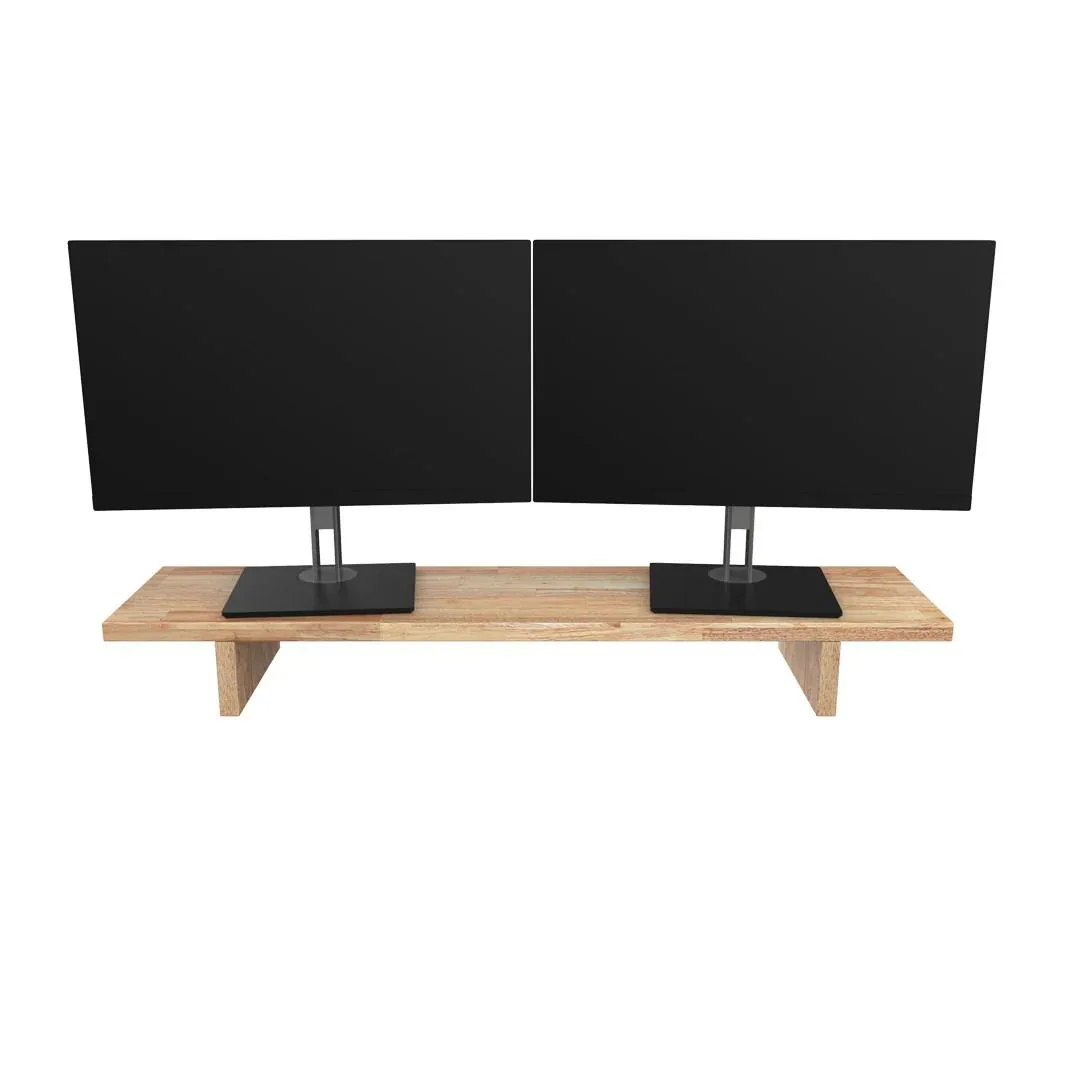 Desky Desky Minimal Monitor Stand Natural Rubberwood 41.3" x 9.8" x 4.9 — product photo