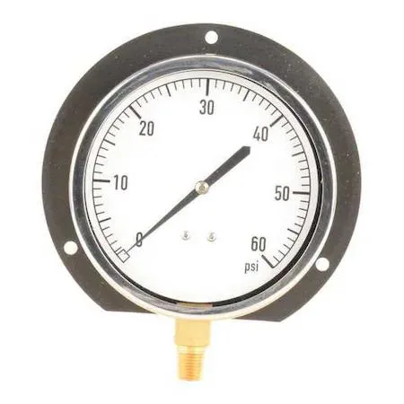 Value Brand Value Brand Industrial Pressure Gauge 18C765 0 to 60 psi 4 1/2 in Dial 1/4 in NPT — product photo