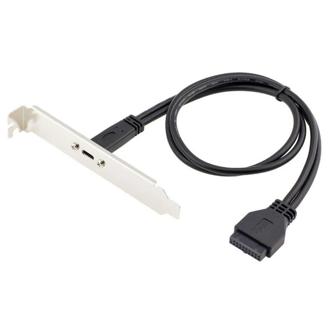 Vszerda Vszerda USB 3.0 19/20Pin to USB-C Female 40cm with 12cm PCIe Bracket — product photo