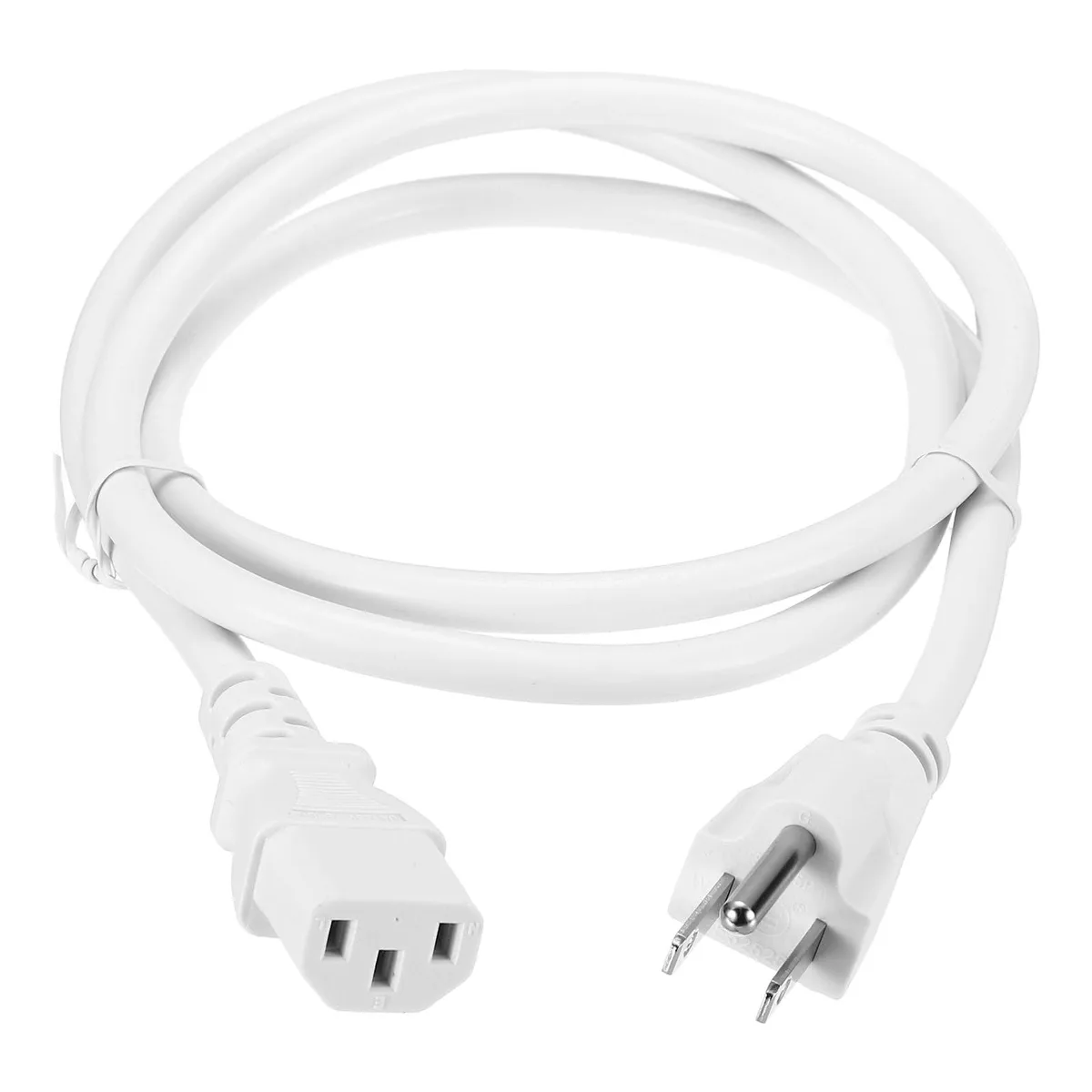  MECCANIXITY 3ft 18 AWG White C13 to NEMA 5-15P AC Power Cord — product photo