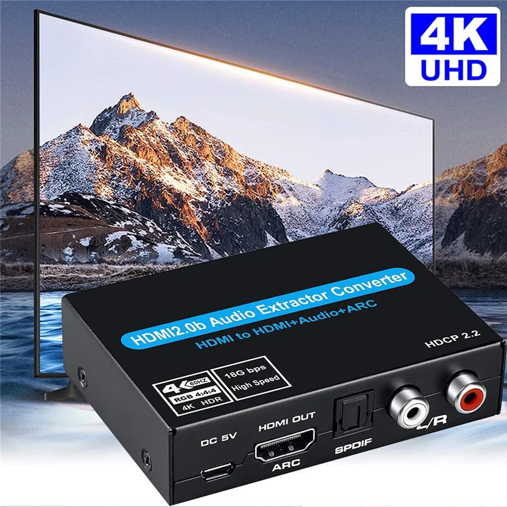 Jansicotek Jansicotek 4K 60Hz HDMI 2.0 Audio Splitter 5.1 ARC SPDIF RCA 3.5mm — product photo