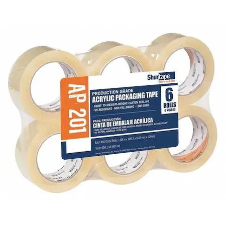 SHURTAPE TECHNOLOGIES, INC. SHURTAPE TECHNOLOGIES, INC. 232518 Clear Acrylic Packaging Tape 2 in x 110 yd 2 mil Standard — product photo