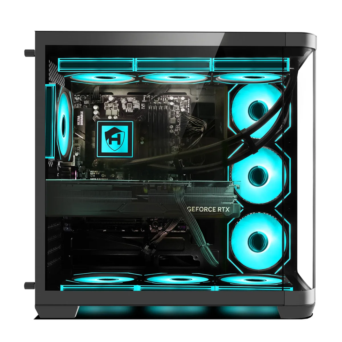 HAJAAN HAJAAN PhantomX Gaming PC Ryzen 7 5700X RTX 5070 12GB 32GB DDR4 1TB NVMe — product photo